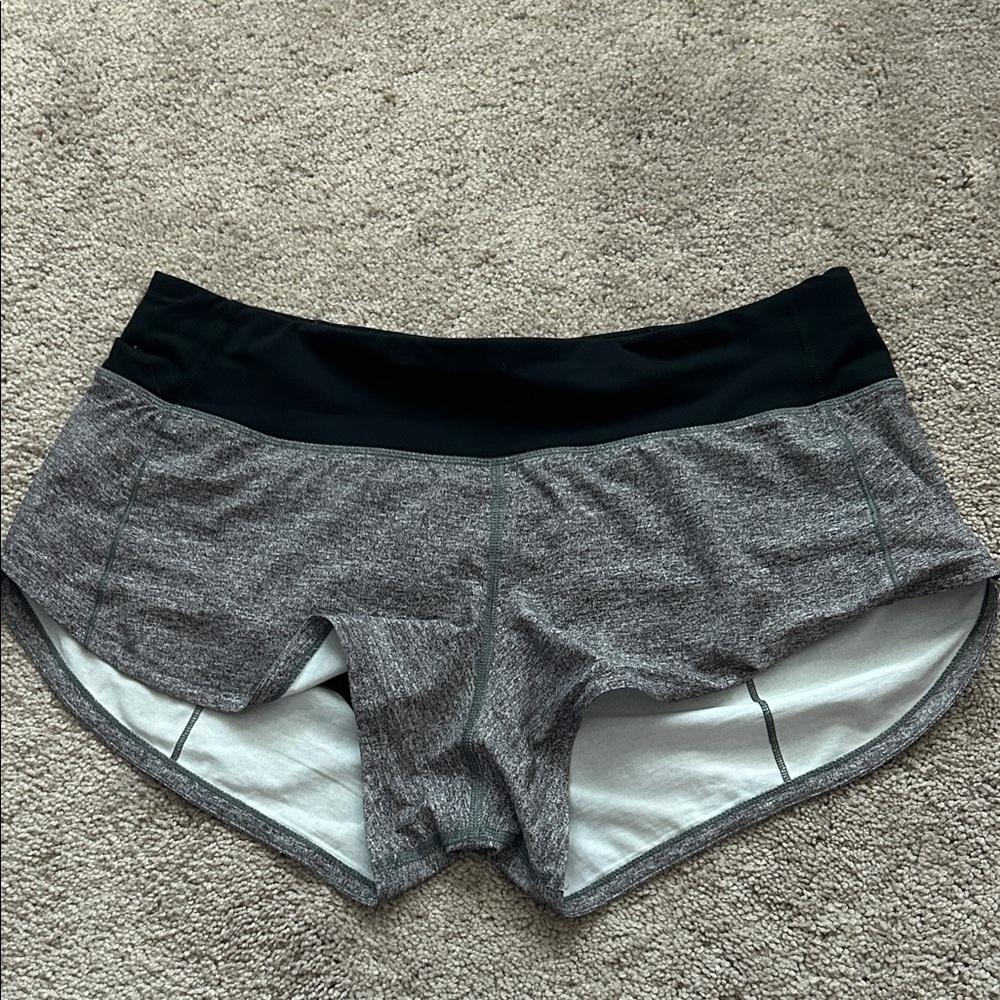lululemon athletica Black and Gray Women's Athletic Shorts